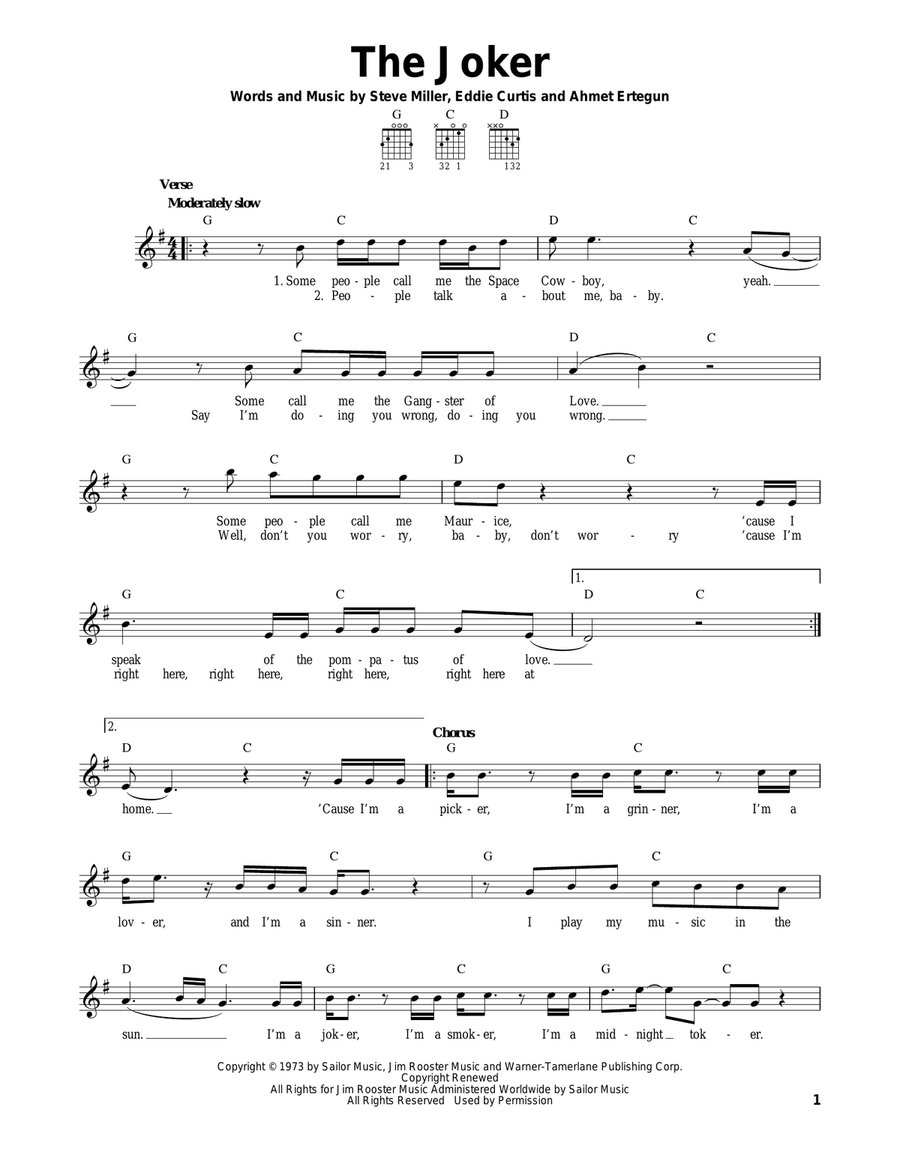 The Joker Acoustic Guitar scores gallery preview page 1