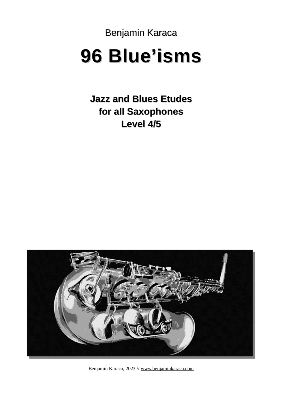 96 Blue'isms. Jazz and Blues Etudes for all Saxophones Bass Saxophone scores gallery preview page 1