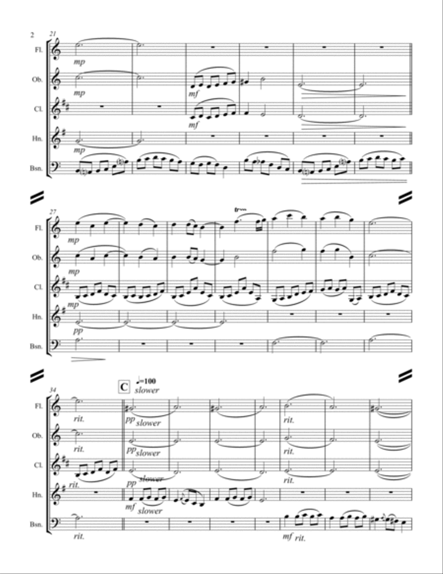 Granados – Danza Española - No.2 “Oriental” (for Woodwind Quintet) Woodwind Quintet scores gallery preview page 3