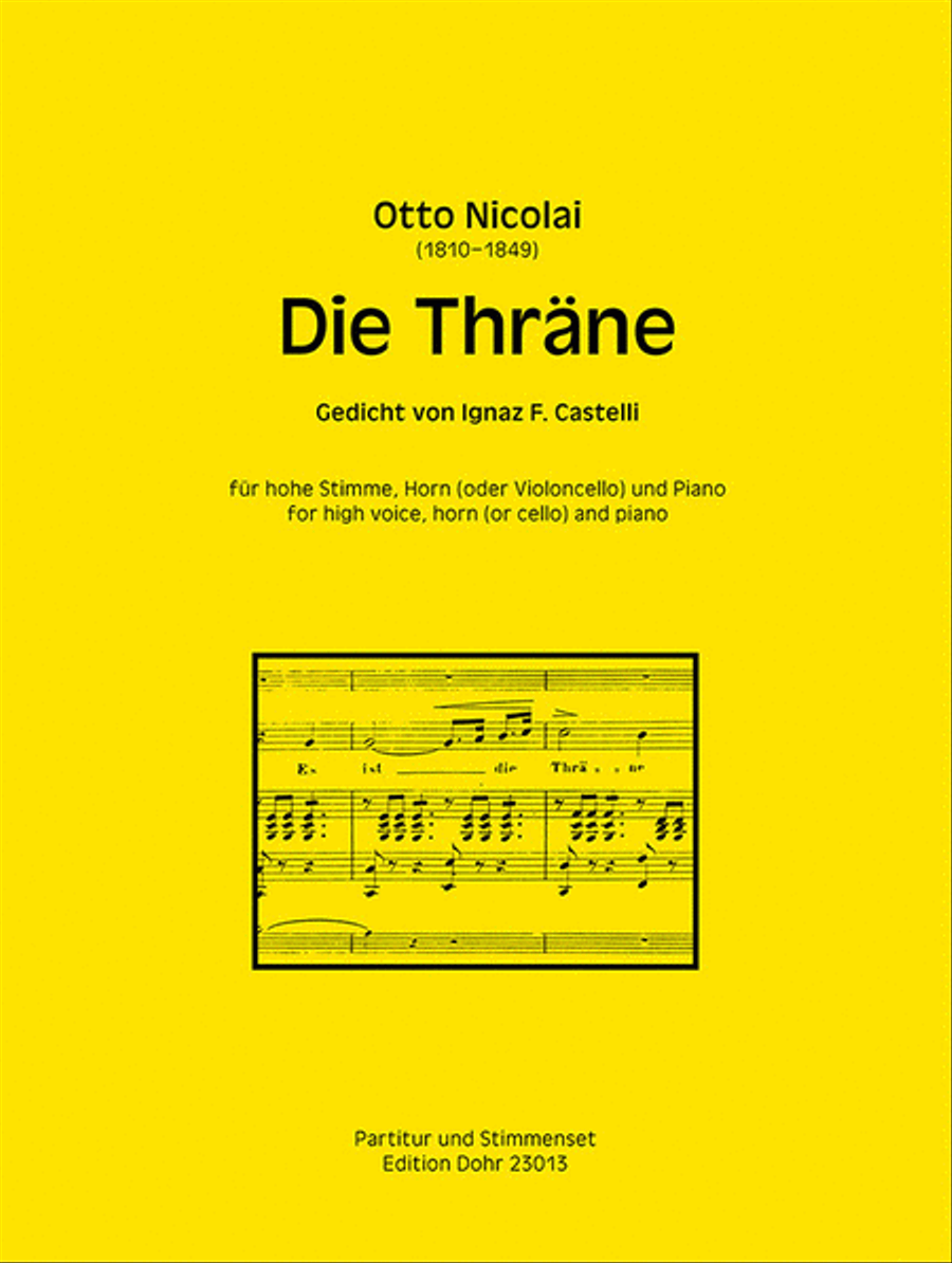 Die Thräne op. 30 -Gedicht von I.F. Castelli- (Ausgabe für hohe Stimme, Horn (oder Violoncello) und Piano) Horn scores gallery preview page 1