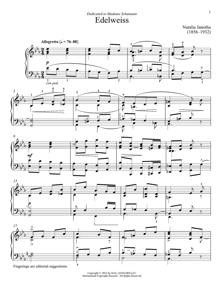 Edelweiss Piano Solo scores gallery preview page 1
