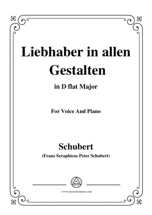 Book cover for Schubert-Liebhaber in allen Gestalten,in D flat Major,for Voice&Piano