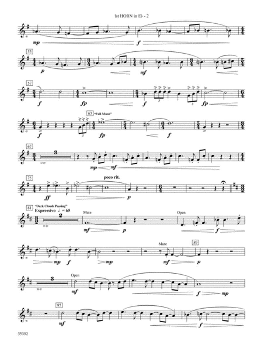 Moon Phases 81: (World Part) 1st Horn in E-flat Concert Band scores gallery preview page 2