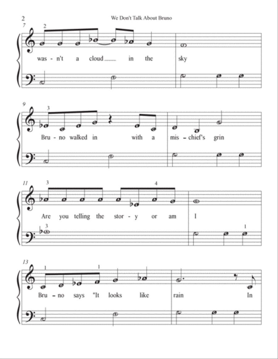 We Don't Talk About Bruno Easy Piano scores gallery preview page 2