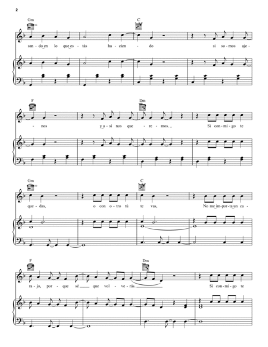 Felices Los 4 Piano, Vocal, Guitar scores gallery preview page 2