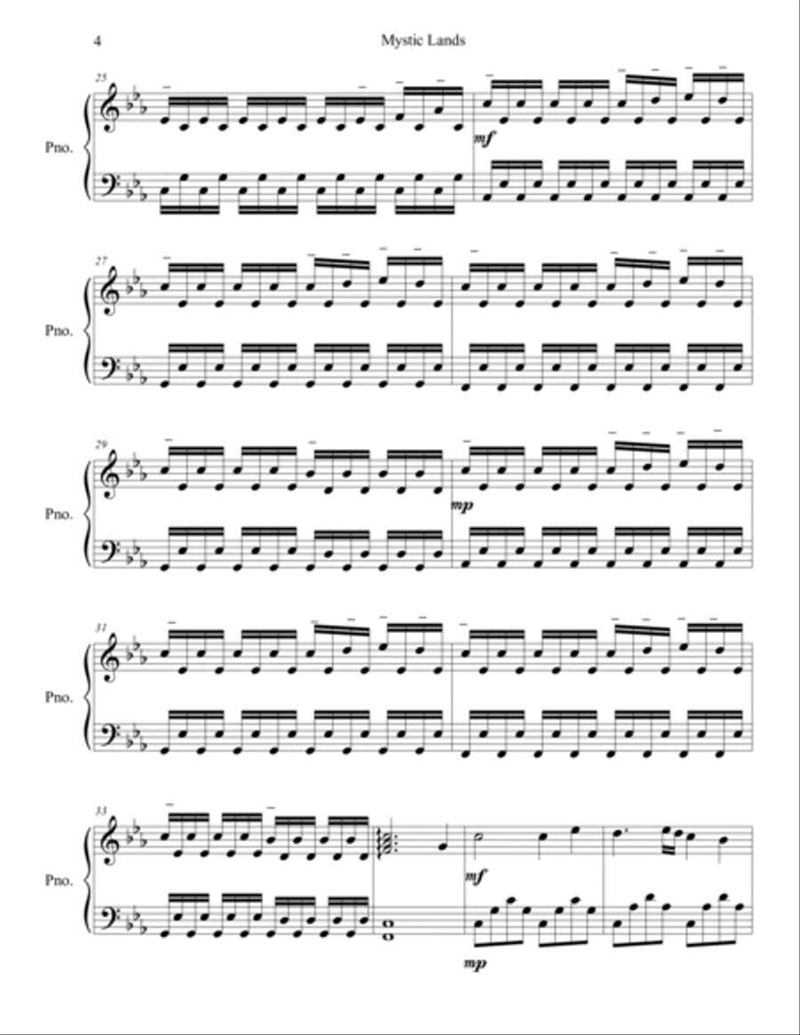 Mystic Lands Piano Solo scores gallery preview page 4