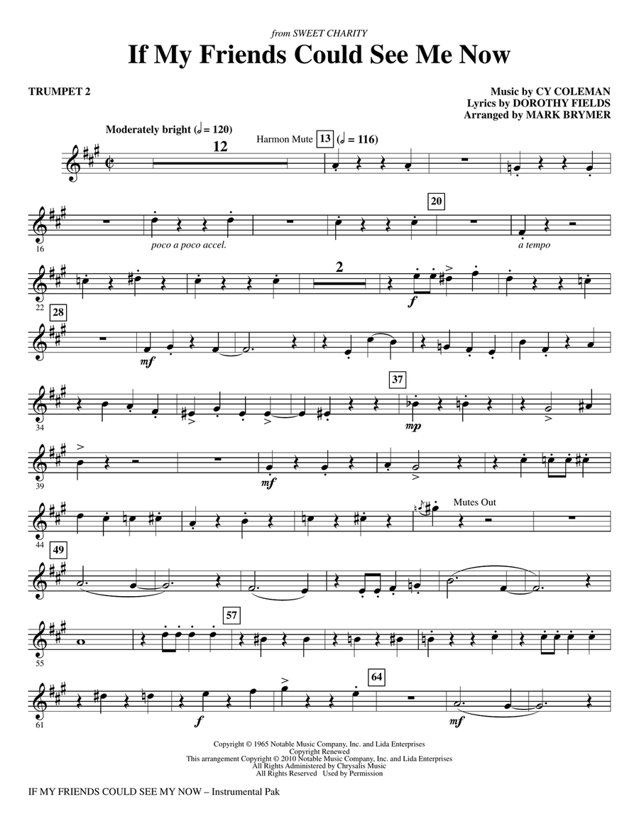 If My Friends Could See Me Now (from Sweet Charity) - Trumpet 2