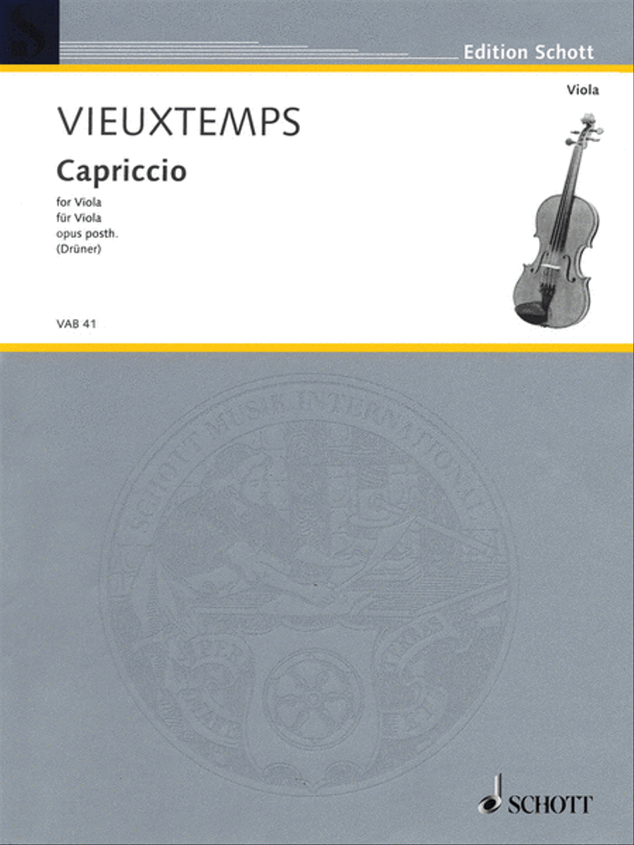 Capriccio, Op. Posthumous by Henri Vieuxtemps Viola Solo - Sheet Music