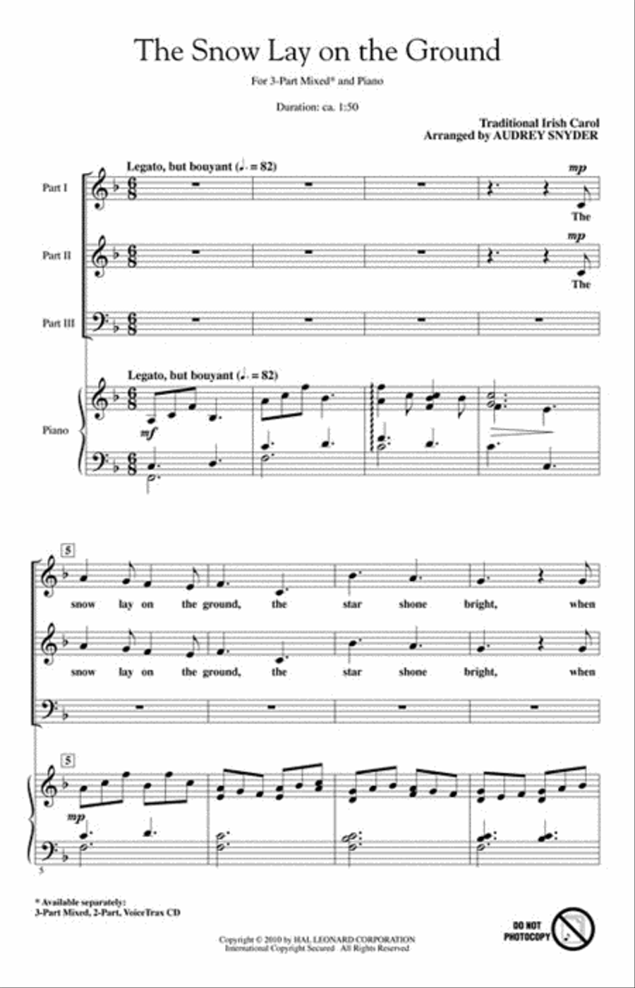 The Snow Lay on the Ground Choir scores gallery preview page 2