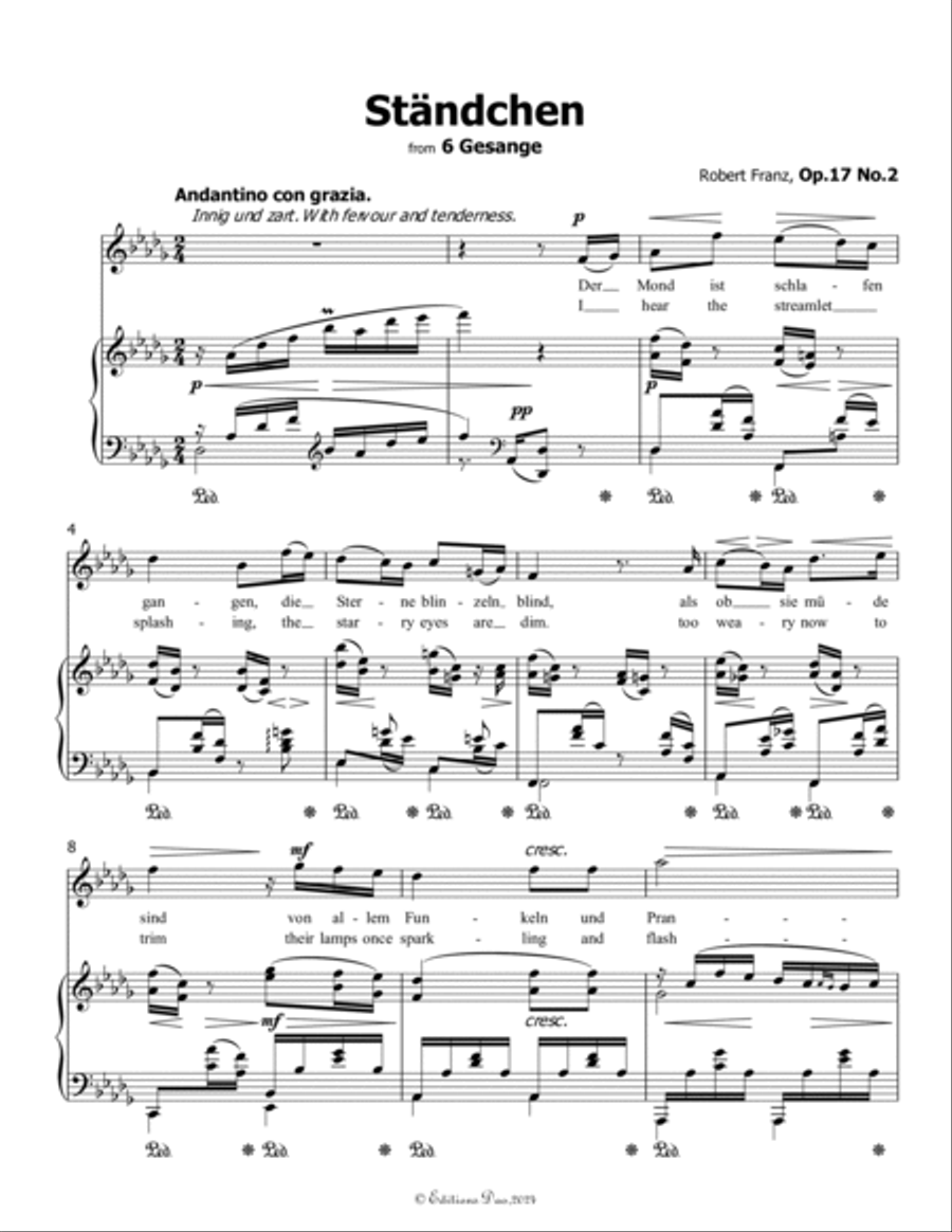 Standchen, by Robert Franz, in D flat Major Voice scores gallery preview page 3