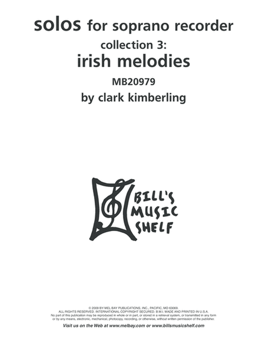 Solos for Soprano Recorder, Collection 3: Irish Melodies