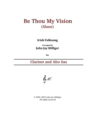 Book cover for Be Thou My Vision for Clarinet and Alto Sax