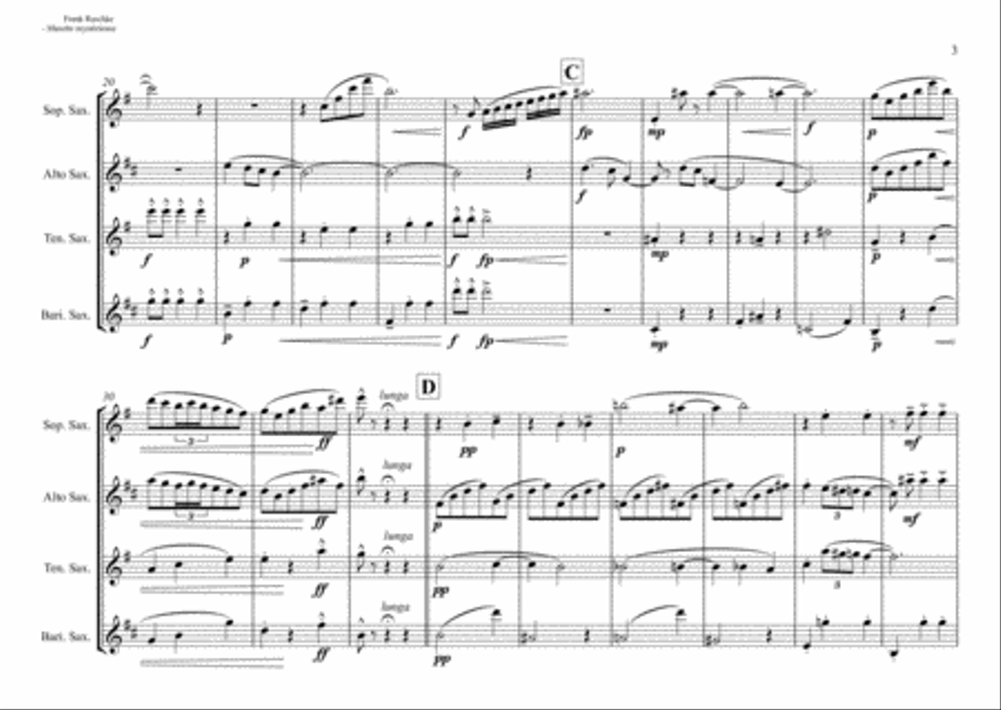 Musette mystérieuse (for Saxophone Quartet) Saxophone Quartet scores gallery preview page 3