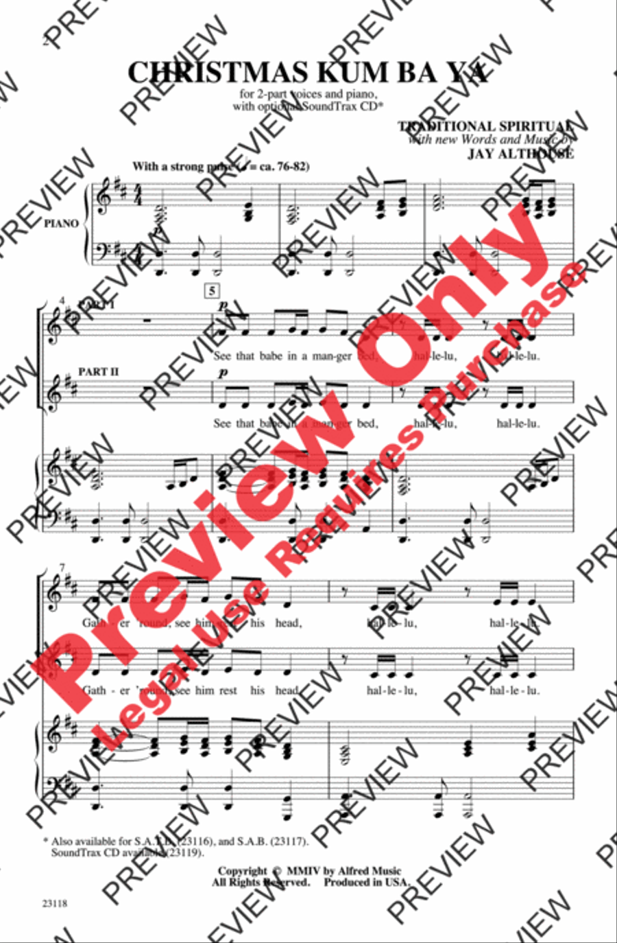 Christmas Kum Ba Ya Christmas Kum Ba Ya 2-Part scores gallery preview page 2