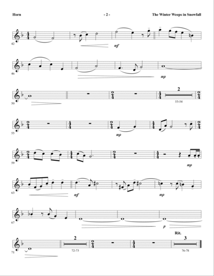 The Longest Night - F Horn Choir scores gallery preview page 6