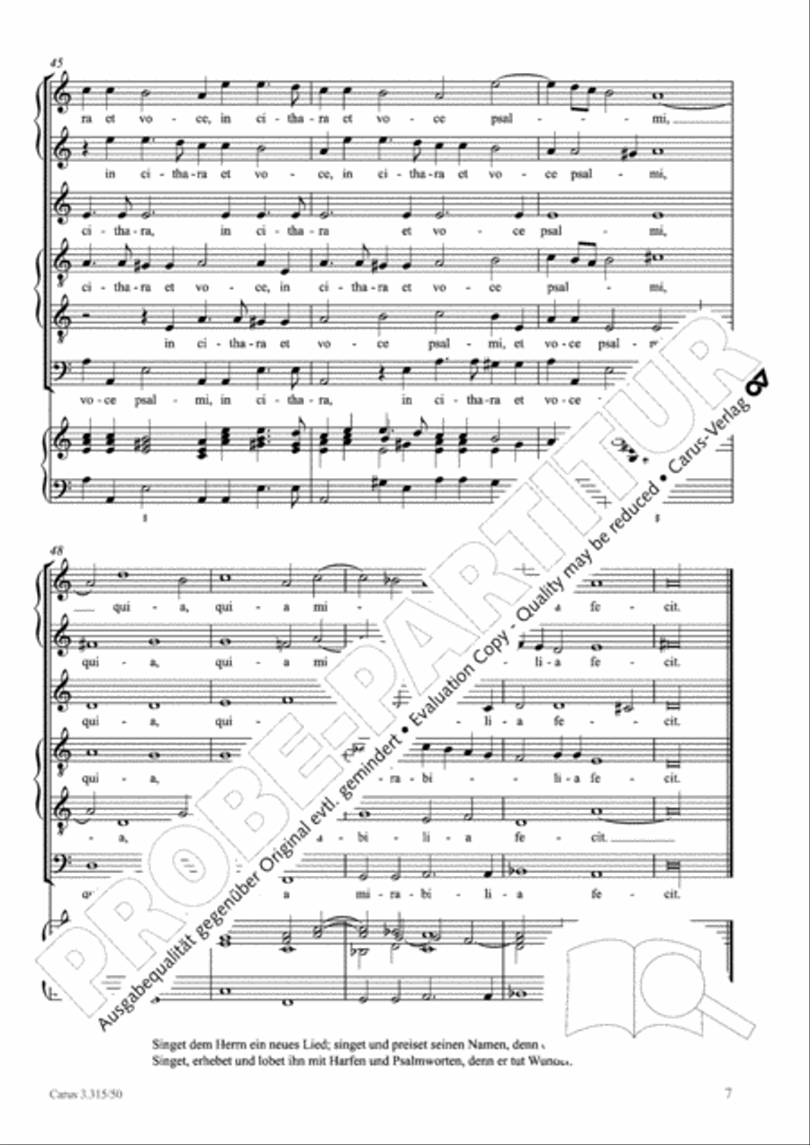 Cantate Domino (Singet dem Herrn) Choir scores gallery preview page 8