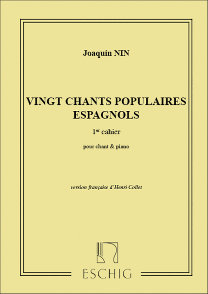 20 Chants Populaires Esp. Vol 1 Chant-Piano