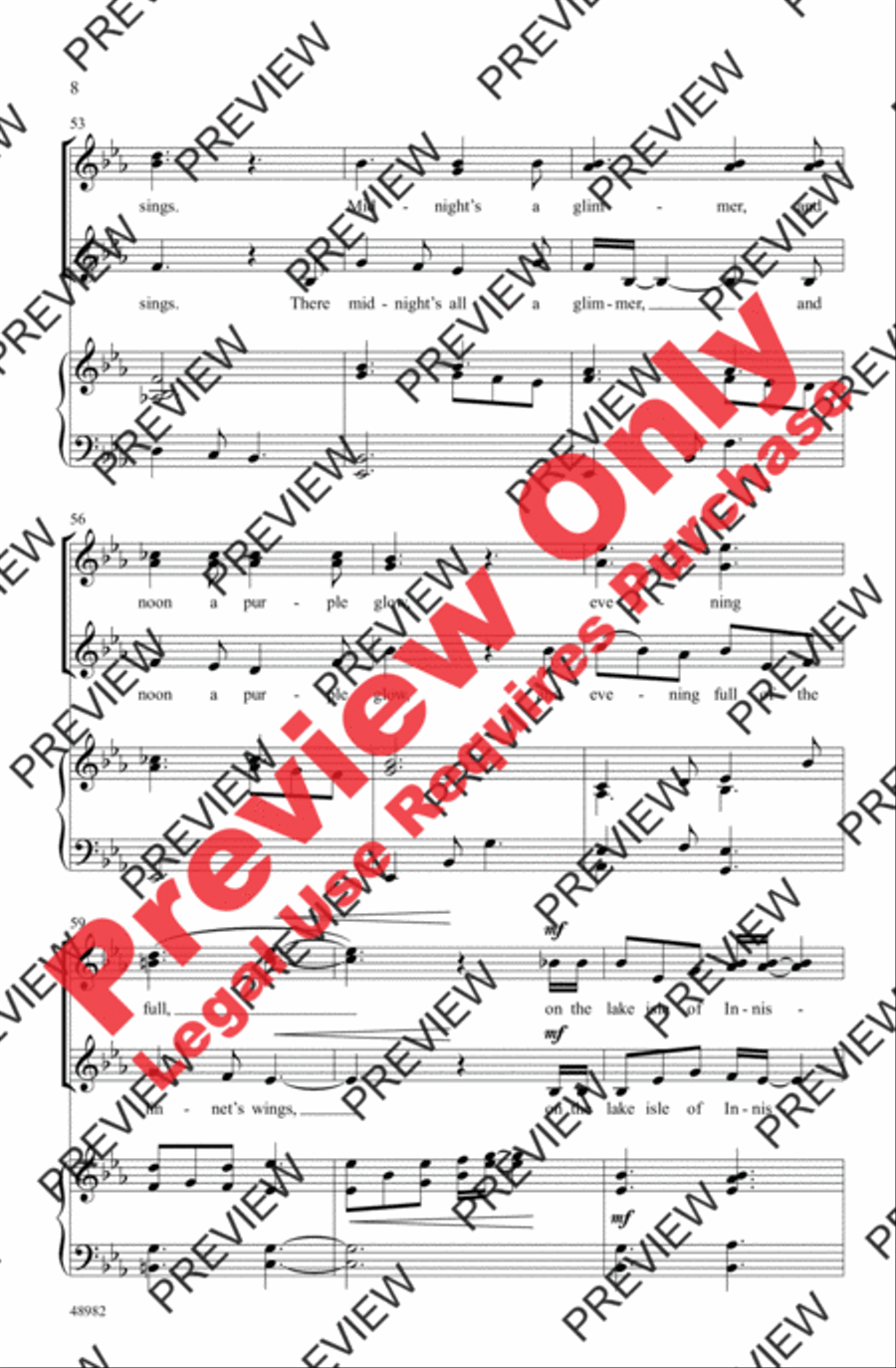 The Lake Isle of Innisfree Women's Choir scores gallery preview page 8