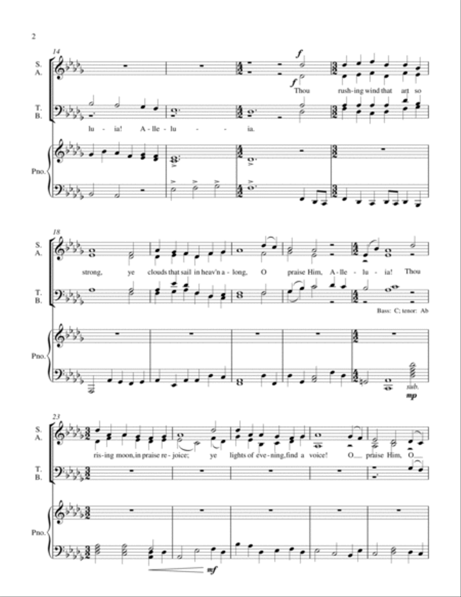 All Creatures of Our God and King - for choir and piano 4-Part scores gallery preview page 2