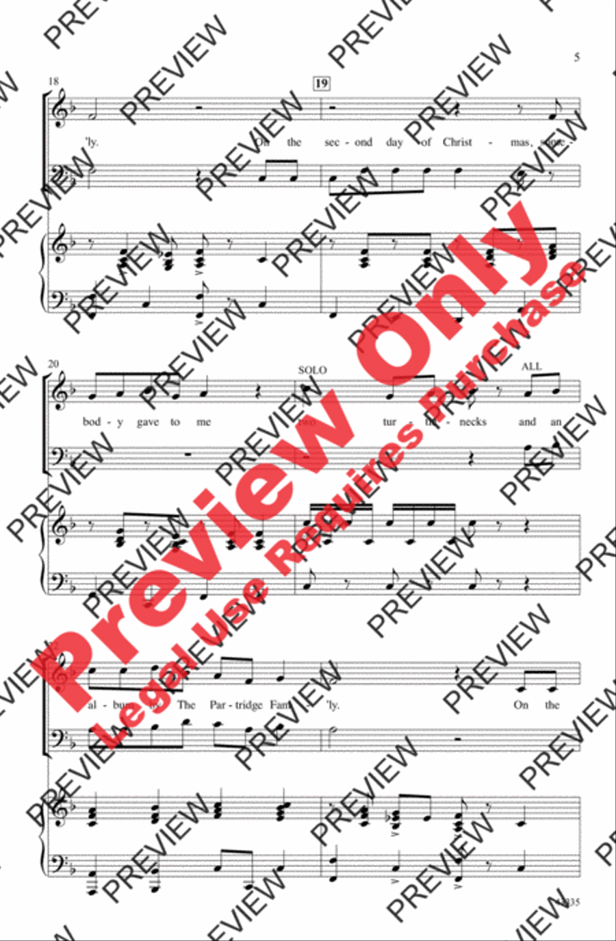 The Twelve Days of a Regifted Christmas 4-Part scores gallery preview page 5