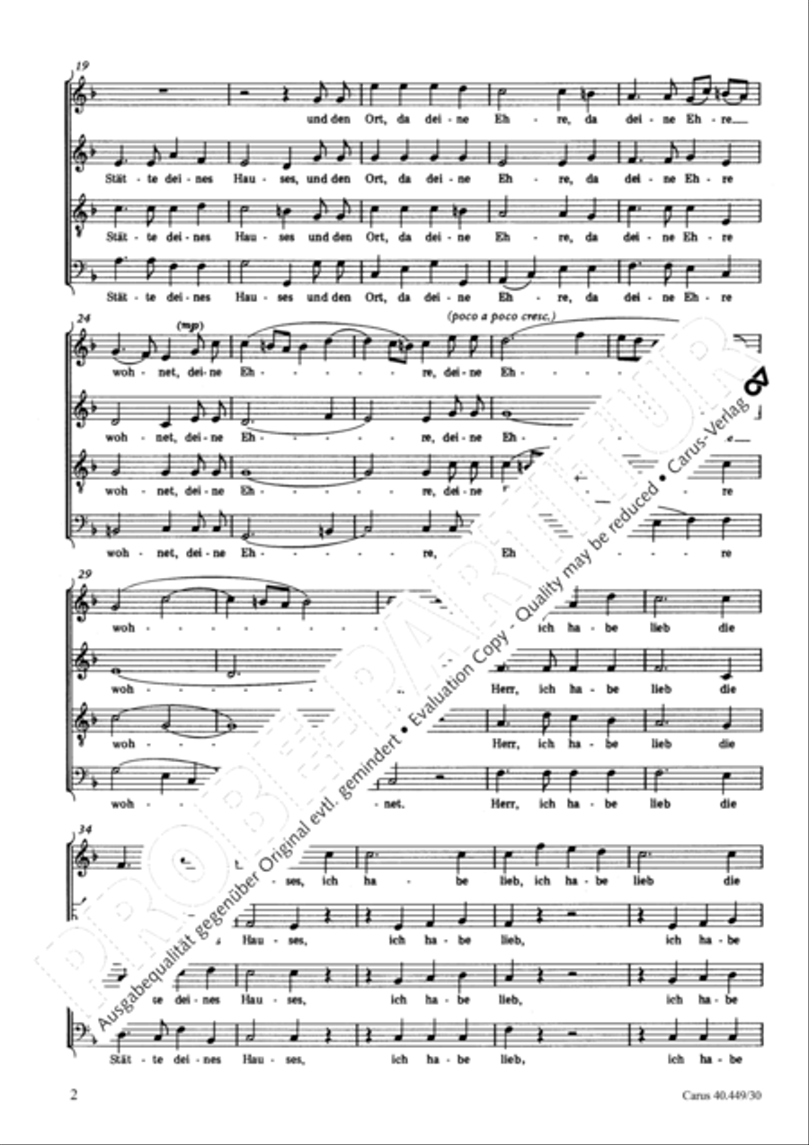 Herr, ich habe lieb die Statte SATTB scores gallery preview page 3
