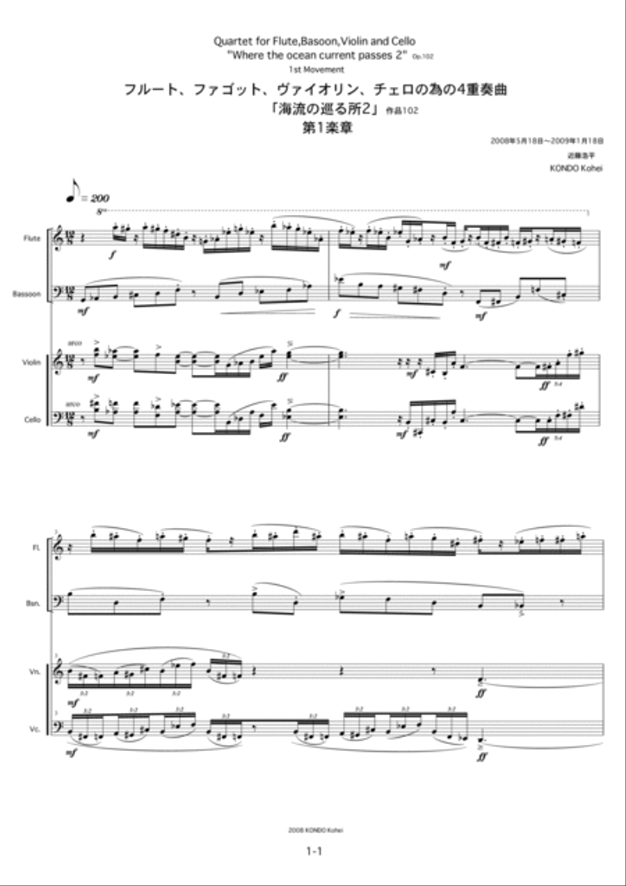 Quartet for Flute, Bassoon, Violin and Cello 