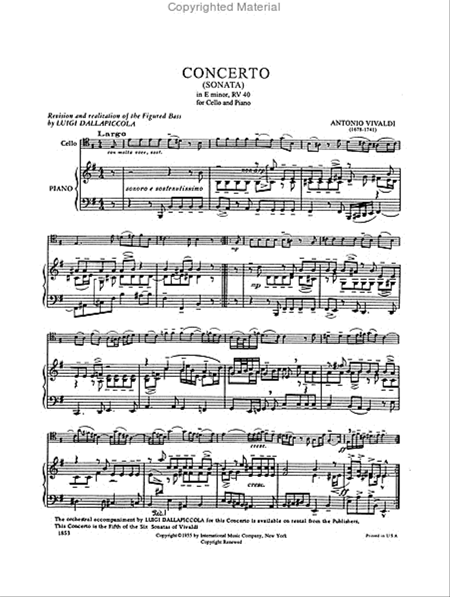 Concerto In E Minor (Sonata No. 5 From Six Sonatas, Rv 40) Piano Accompaniment scores gallery preview page 2