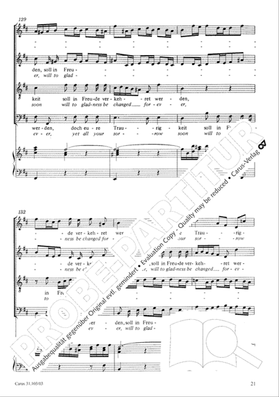 You shall be weeping and crying (Ihr werdet weinen und heulen) 4-Part scores gallery preview page 22