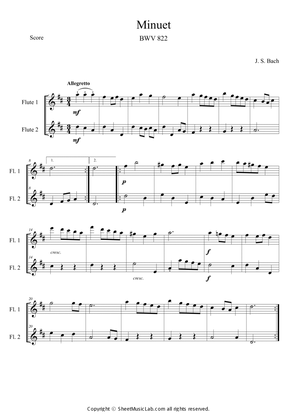 Minuet BWV 822 (in D)