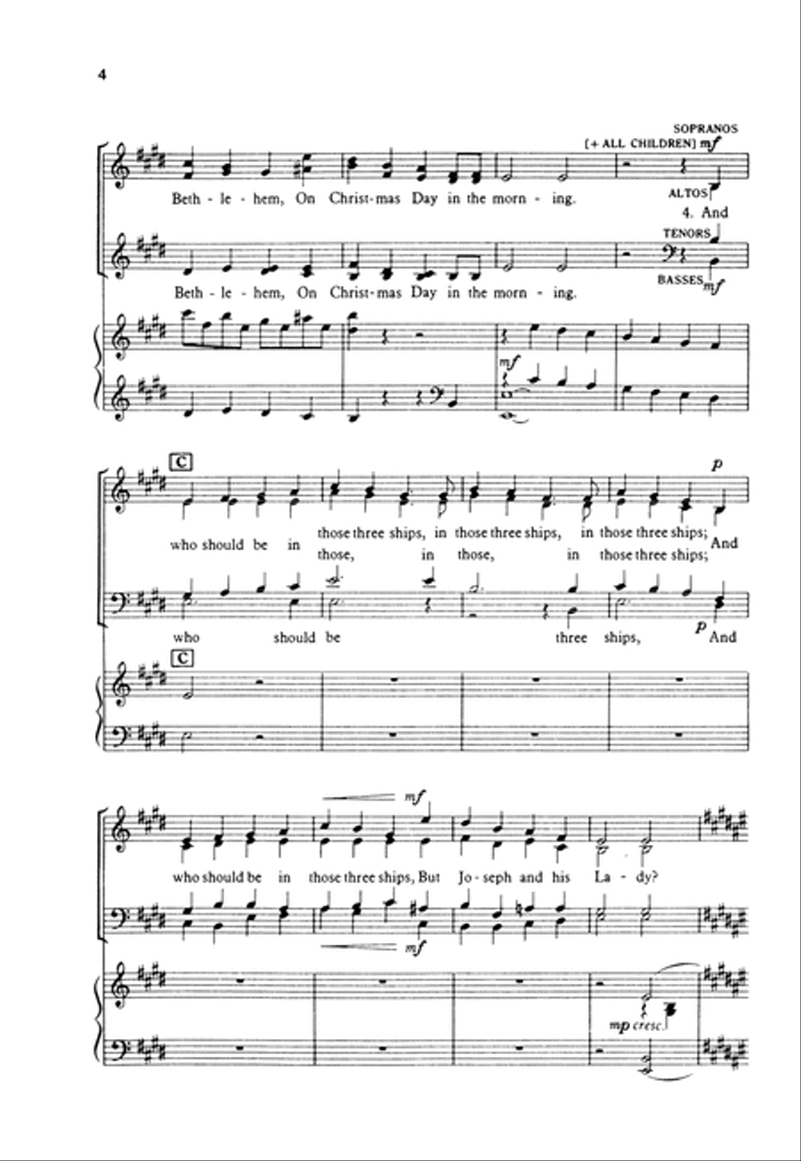 I saw three ships 4-Part scores gallery preview page 4