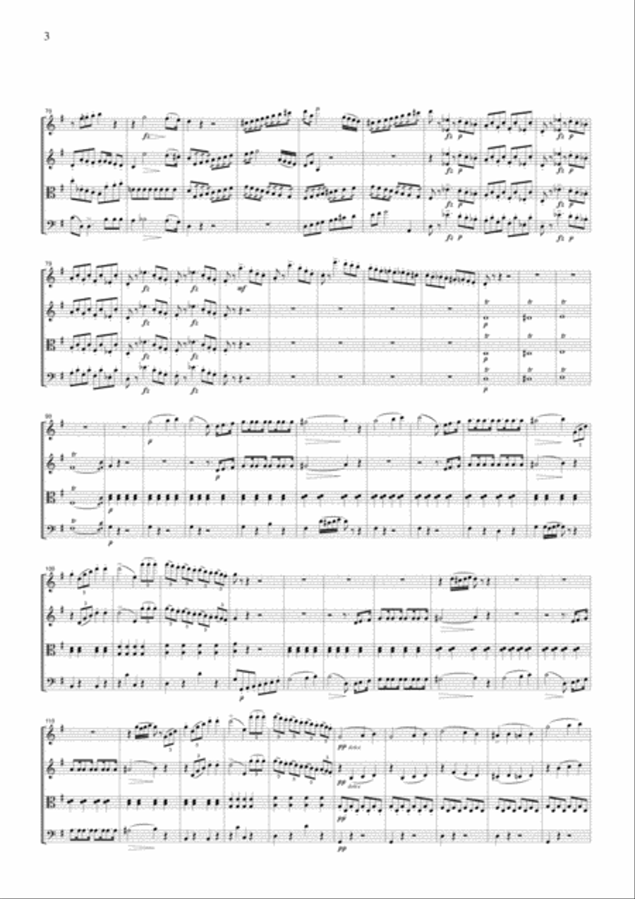 Rossini Overture to The Barber of Seville, for string quartet, CR101 String Quartet scores gallery preview page 3