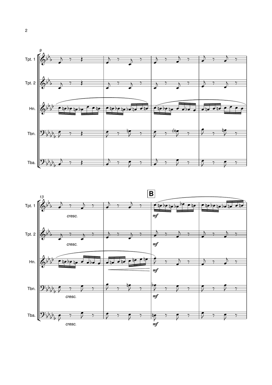 The Flight Of The Bumble Bee (Brass Quintet) Brass Quintet scores gallery preview page 3
