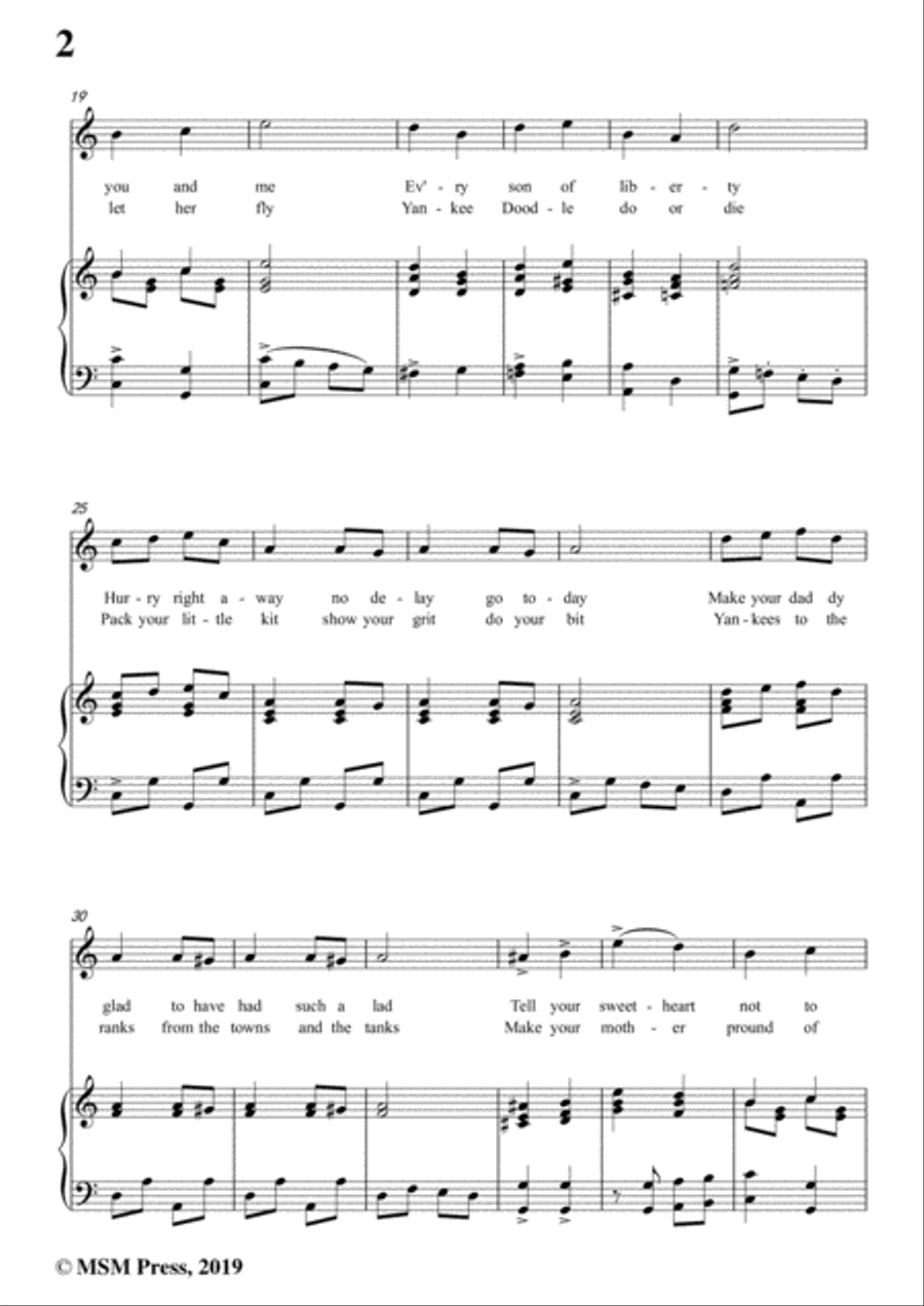 George M. Cohan-Over There,in C Major,for Voice&Piano Voice scores gallery preview page 4