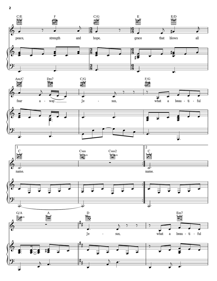 Jesus, What A Beautiful Name Acoustic Guitar scores gallery preview page 2