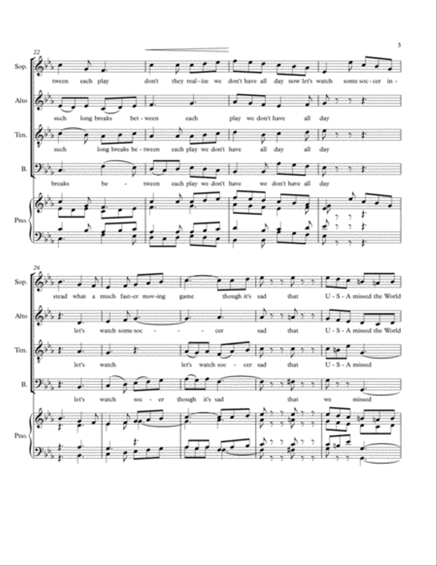 Take Me Out to the Ball Game for SATB, op. 32, #2 4-Part scores gallery preview page 3