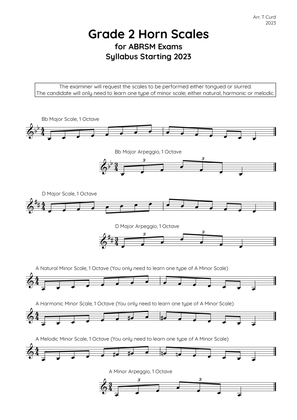 Horn Scales Grade 2. For the new ABRSM Syllabus from 2023.