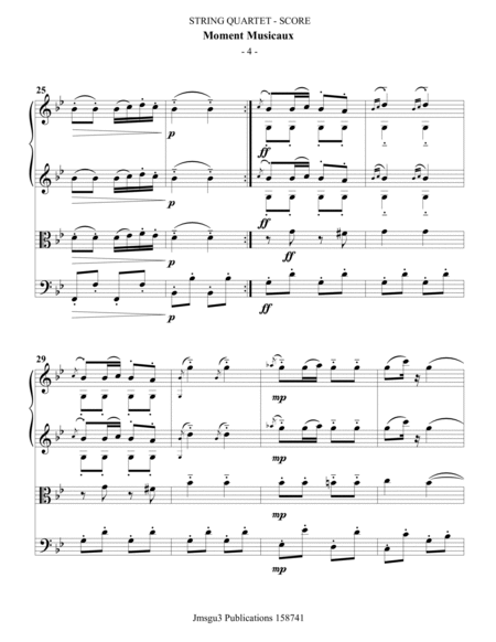 Schubert: Moment Musicaux for String Quartet image number null
