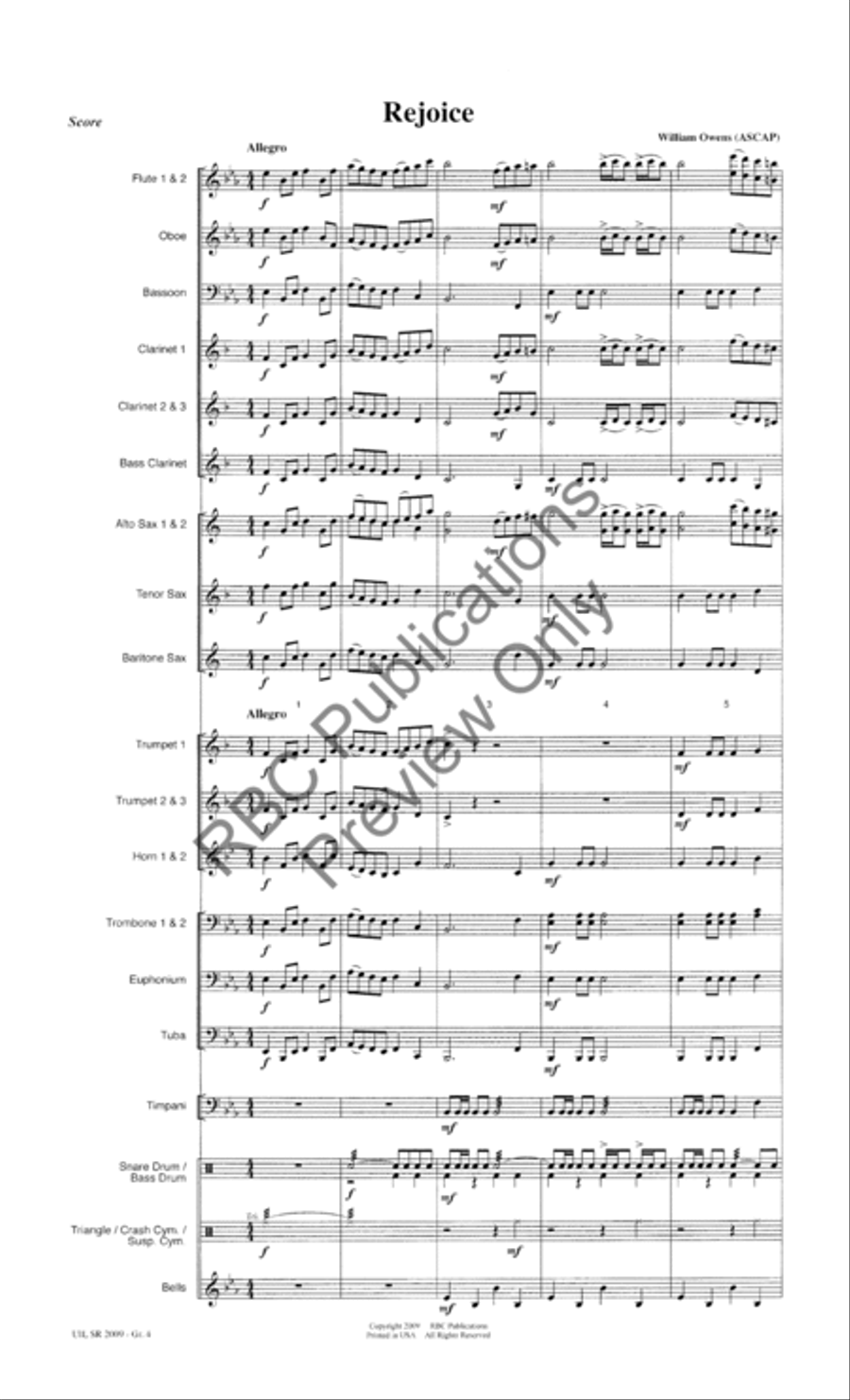 Rejoice Concert Band scores gallery preview page 4