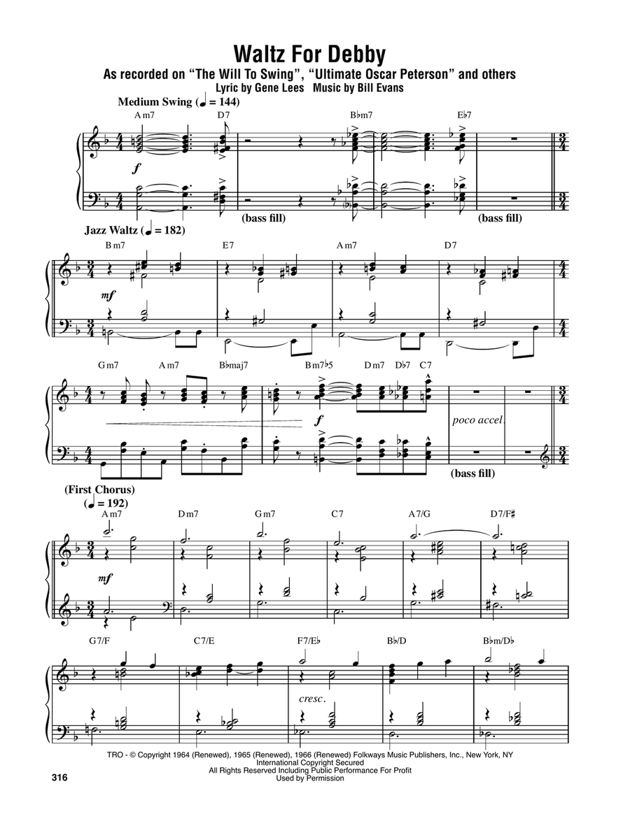 Waltz For Debby Piano scores gallery preview page 1