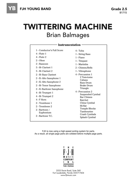Twittering Machine: Score