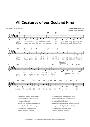 Book cover for All Creatures of our God and King (Key of B Major)