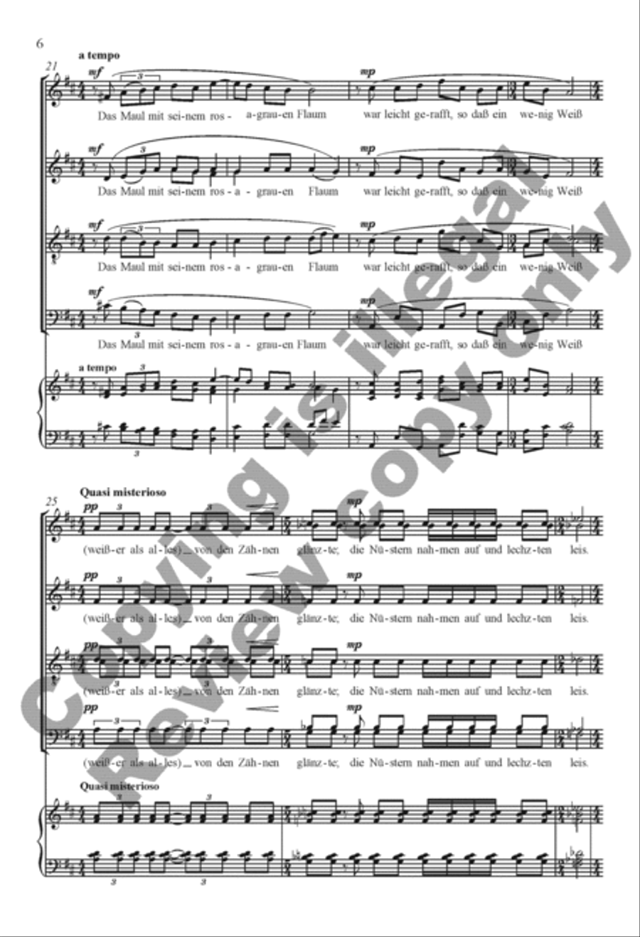 Rilke Songs: 6. Das Einhorn Divisi scores gallery preview page 5