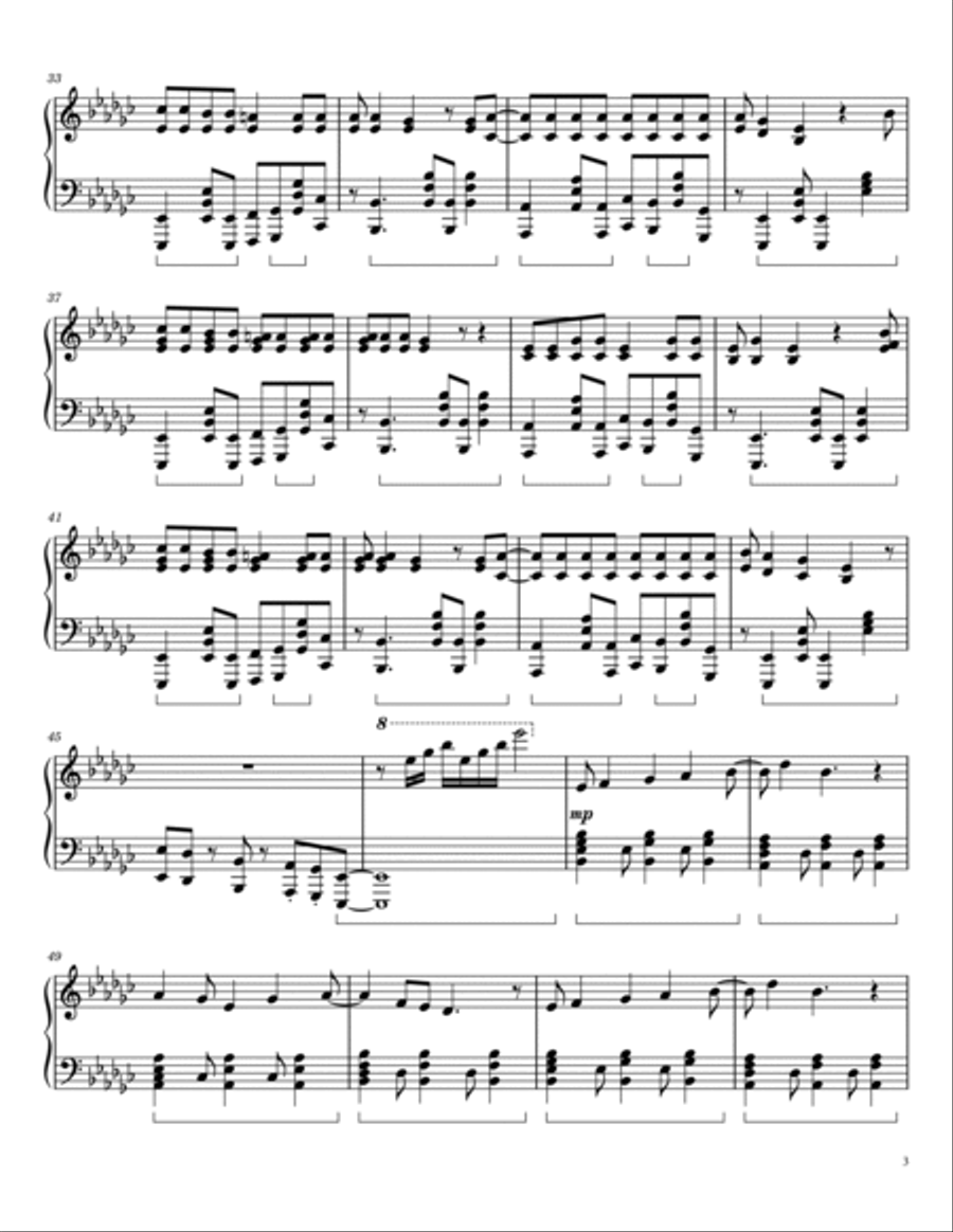 Feel Good Inc Piano Solo scores gallery preview page 3