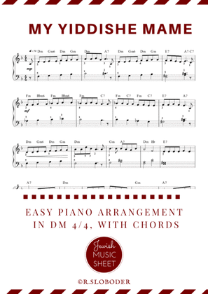 My Yiddishe Mame. Easy piano tutorial.