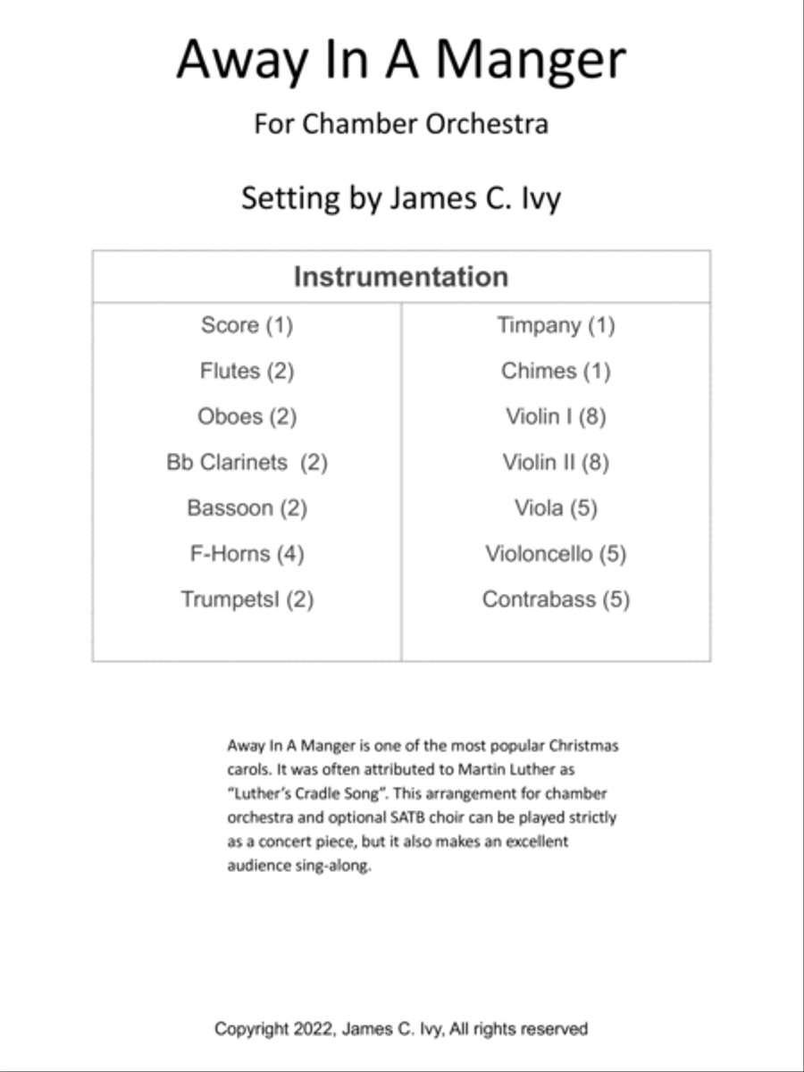 Away In A Manger Away In A Manger Chamber Orchestra scores gallery preview page 2