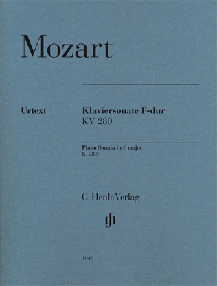 Book cover for Piano Sonata in F Major K280 (189e)