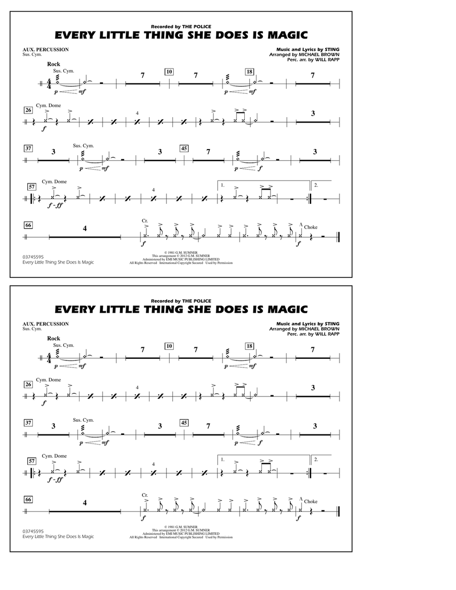 Every Little Thing She Does Is Magic - Aux Percussion Marching Band scores gallery preview page 1