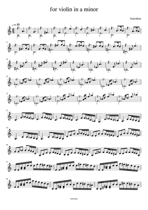 For solo violin in a minor
