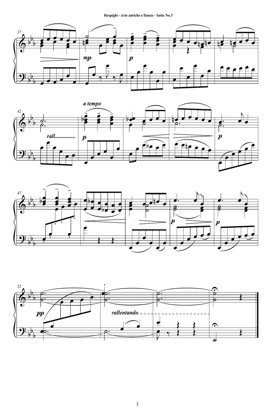 Respighi - Suite No.3 - Antiche Arie e Danze for Piano Piano Solo scores gallery preview page 3