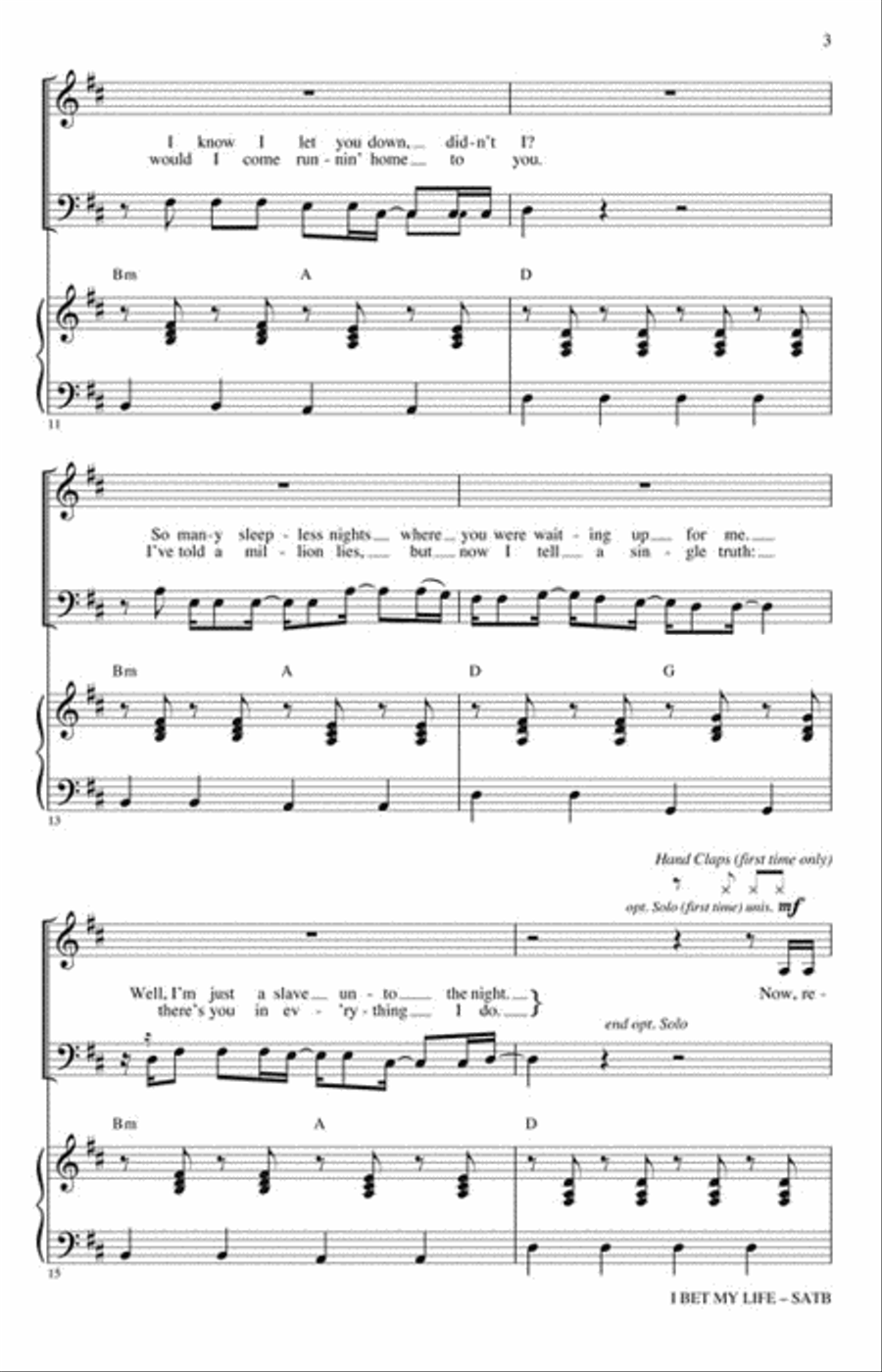 I Bet My Life I Bet My Life 4-Part scores gallery preview page 3